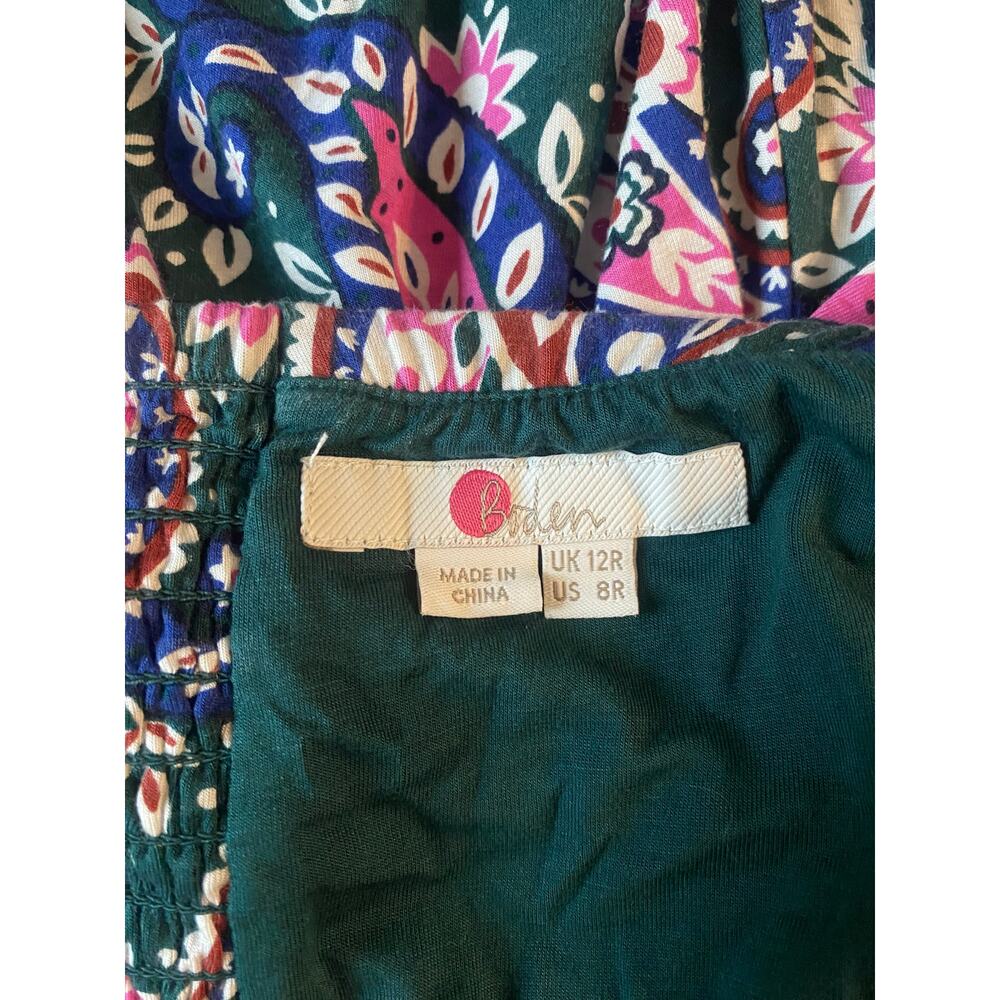 Boden | Green + Pink Paisley Lilah Multi-Way Dress | Size 8 - Picture 4 of 5